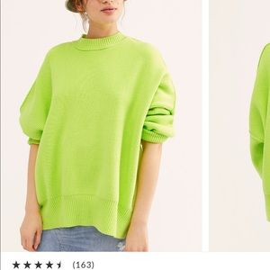 FREE PEOPLE: Oversized Neon Yellow/Green Sweater